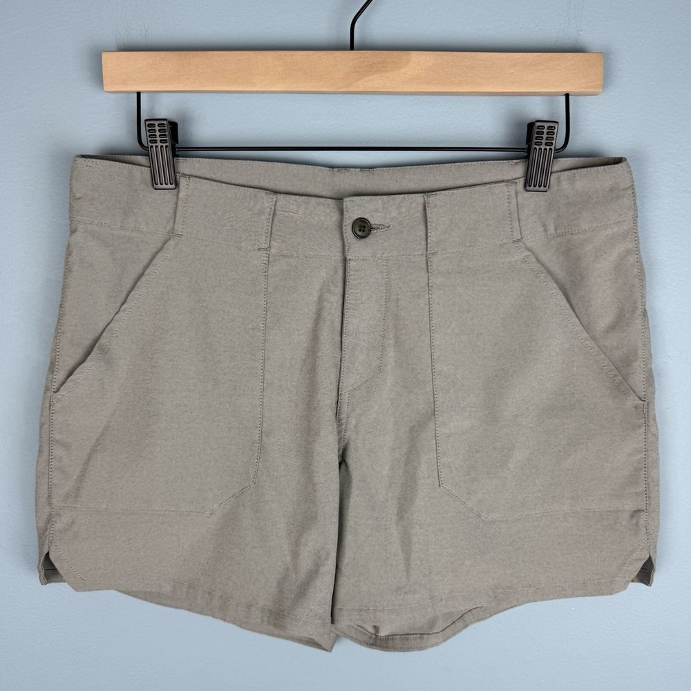 ExOfficio Womens 8 Genoa Nylon Hiking Slash Pocket‎ Outdoor Gray 4" Shorts